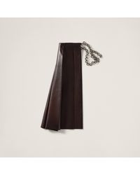Miu Miu - Pleated Nappa Leather Skirt - Lyst