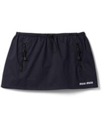 Miu Miu - Washed Gabardine Miniskirt - Lyst