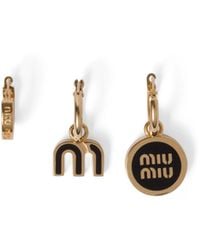 Miu Miu - Set Of Enameled Metal Earrings - Lyst