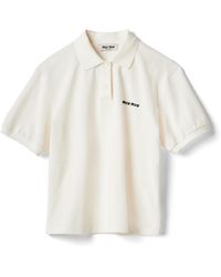 Miu Miu - Cotton Logo Polo Shirt - Lyst