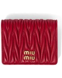 Miu Miu - Small Matelassé Nappa Leather Wallet - Lyst