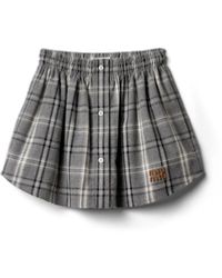 Miu Miu - Checked Flannel Miniskirt - Lyst