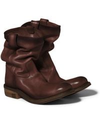 Miu Miu - Foule Leather Booties - Lyst