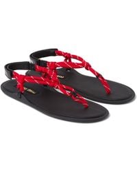 Miu Miu - Riviere Cord And Leather Sandals - Lyst