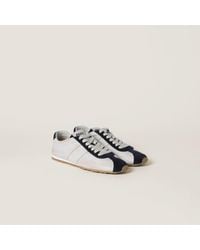 Miu Miu - Plume Nappa Leather And Suede Sneakers - Lyst
