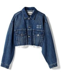 Miu Miu - Contrast Hem Denim Jacket - Lyst
