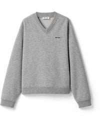 Miu Miu - Cashmere And Jersey V-Neck Sweater - Lyst