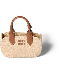 Miu Miu - Raffia Handbag - Lyst