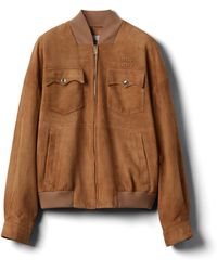 Miu Miu - Logo Suede Jacket - Lyst
