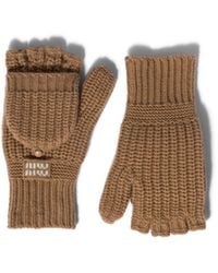 Miu Miu - Wool And Cashmere Fingerless Gloves - Lyst