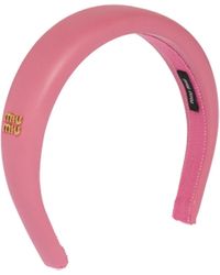 Miu Miu - Nappa Leather Headband - Lyst