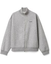 Miu Miu - Cashmere And Jersey Zipper Cardigan - Lyst