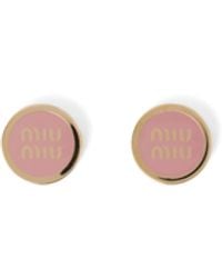 Miu Miu - Enameled Metal Earrings - Lyst