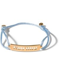 Miu Miu - Metal And Cord Bracelet - Lyst