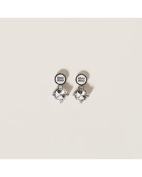 Miu Miu - Metal Earrings With Crystals - Lyst