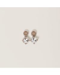 Miu Miu - Metal Earrings With Crystals - Lyst