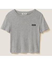 Miu Miu - Ribbed Jersey T-Shirt - Lyst