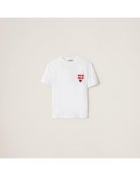 Miu Miu - Cotton Jersey T-Shirt - Lyst