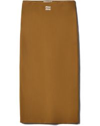 Miu Miu - Stretch Jersey Skirt - Lyst