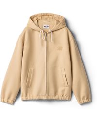 Miu Miu - Double Cashmere And Wool Hoodie Jacket - Lyst