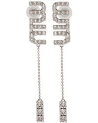 Miu Miu - Pendant Earrings With Crystals - Lyst