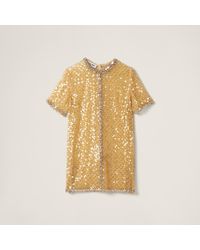 Miu Miu - Embroidered Organza Mini-dress - Lyst