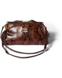 Miu Miu - Caprice Python-Print Ayers Leather Clutch - Lyst