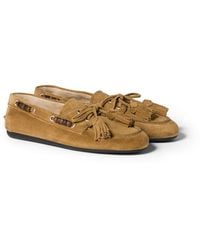 Miu Miu - Suede Deck Shoes With Tassels - Lyst