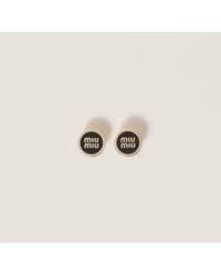 Miu Miu - Enameled Metal Earrings - Lyst