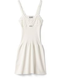 Miu Miu - Cotton And Lace Dress - Lyst