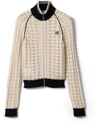 Miu Miu - Cotton Zipper Cardigan - Lyst