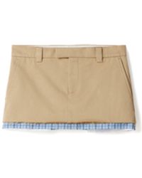 Miu Miu - Checked Tailored Cotton-Twill Mini Skirt - Lyst