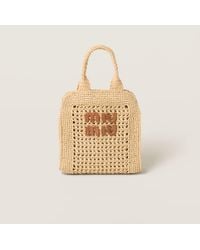 Miu Miu - Raffia-Effect Crochet Fabric Tote Bag - Lyst
