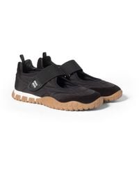 Miu Miu - Tyre Technical Fabric And Suede Ballerinas - Lyst