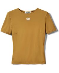 Miu Miu - Stretch Jersey Top - Lyst