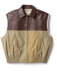 Miu Miu - Chino And Leather Vest - Lyst