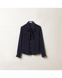Miu Miu - Polka-dot Crepe De Chine Shirt - Lyst