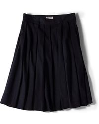 Miu Miu - Pleated Waxed Suede Skirt - Lyst