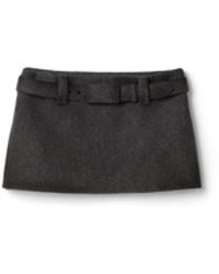 Miu Miu - Waxed Double Wool Miniskirt - Lyst