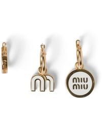 Miu Miu - Set Of Enameled Metal Earrings - Lyst