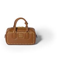 Miu Miu - Arcadie Studded Leather Bag - Lyst