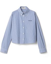 Miu Miu - Micro Pinstripe Poplin Shirt - Lyst