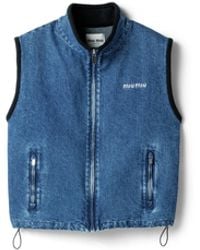 Miu Miu - Cashmere Denim Blouson Vest - Lyst