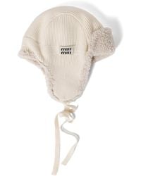 Miu Miu - Wool, Cashmere And Shearling Trapper Hat - Lyst