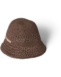 Miu Miu - Woven Fabric Hat - Lyst