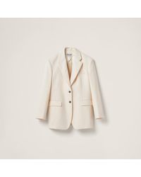 Miu Miu - Single-Breasted Canvas Jacket - Lyst
