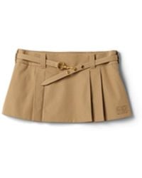 Miu Miu - Pleated Poplin Miniskirt - Lyst