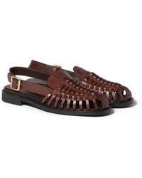 Miu Miu - Leather Slingback Loafers - Lyst