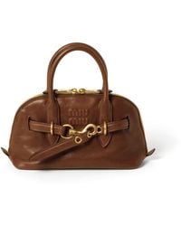 Miu Miu - Aventure Nappa Leather Top-Handle Bag - Lyst
