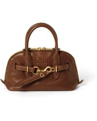 Miu Miu - Aventure Nappa Leather Top-Handle Bag - Lyst